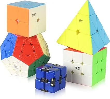 Speed Cube Set, 5 Pack Puzzle Cube Bundle - Infinity Cube,2X2X2, 3X3X3,Pyramid ...