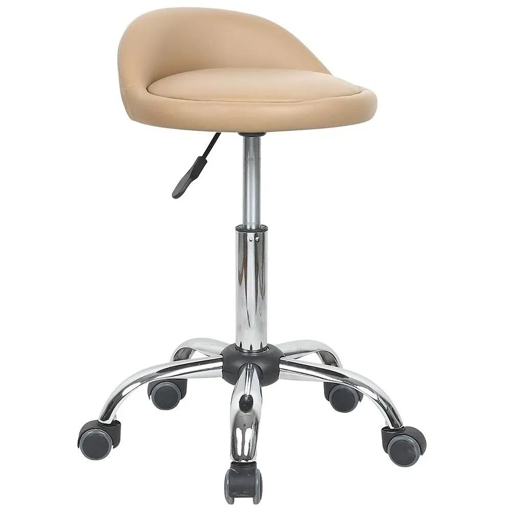 Juno Adjustable Height Massage Stool w/Wheels - White