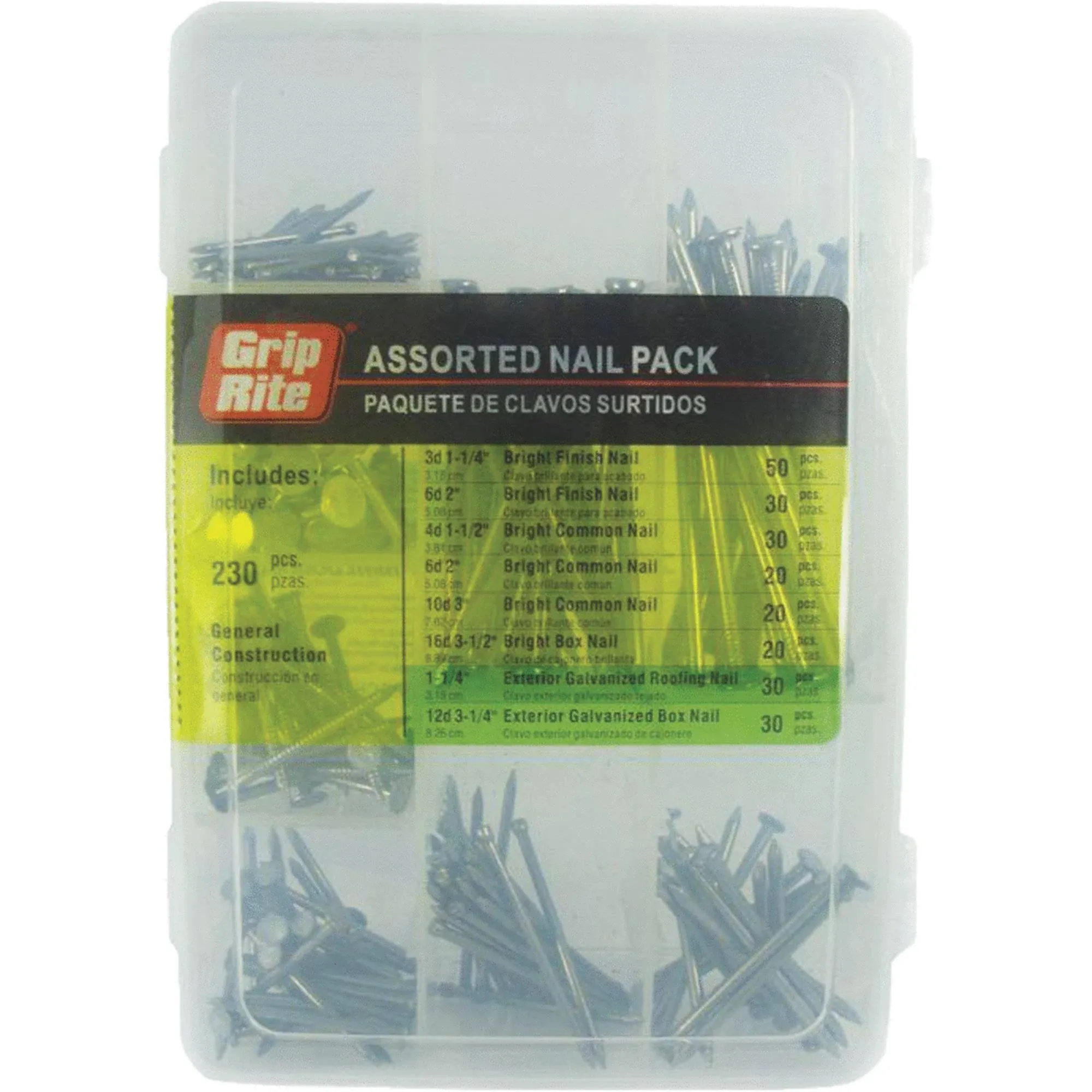 Grip-Rite MPGCH 230-Piece Assorted Nail Multipack