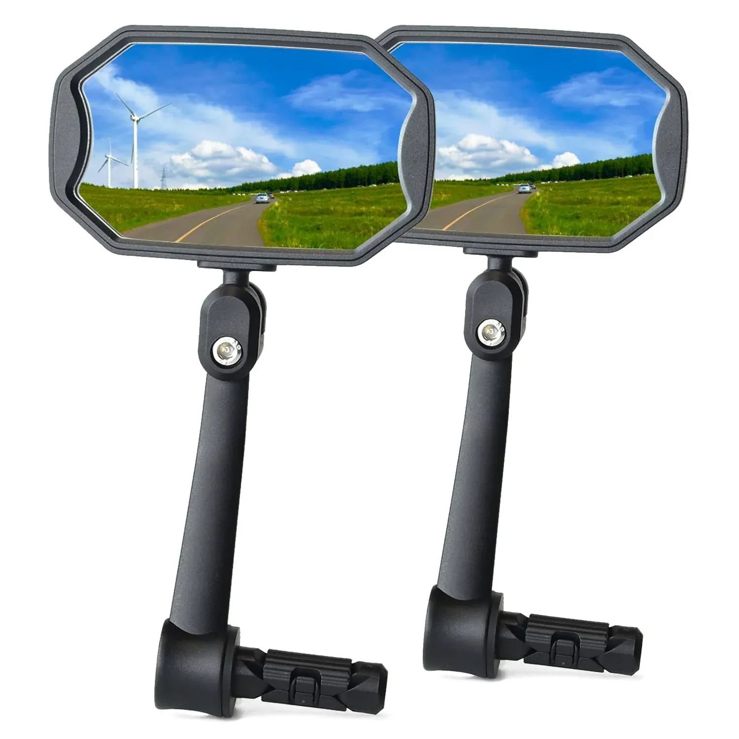 BriskMore Bar End Bike Mirrors, High–Definition Convex Glass Lens for E-Bike Handlebars, Scratch Resistant, Safe Rearview 1 Pair Bicycle Mirror(Right And Left Side)