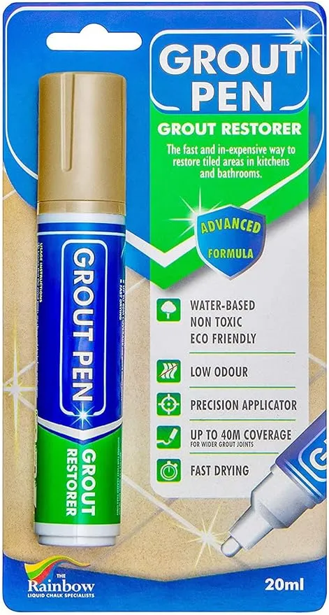 Grout Pen Tile Paint Marker Waterproof Grout Paint, Tile Grout Colorant and Sealer Pen