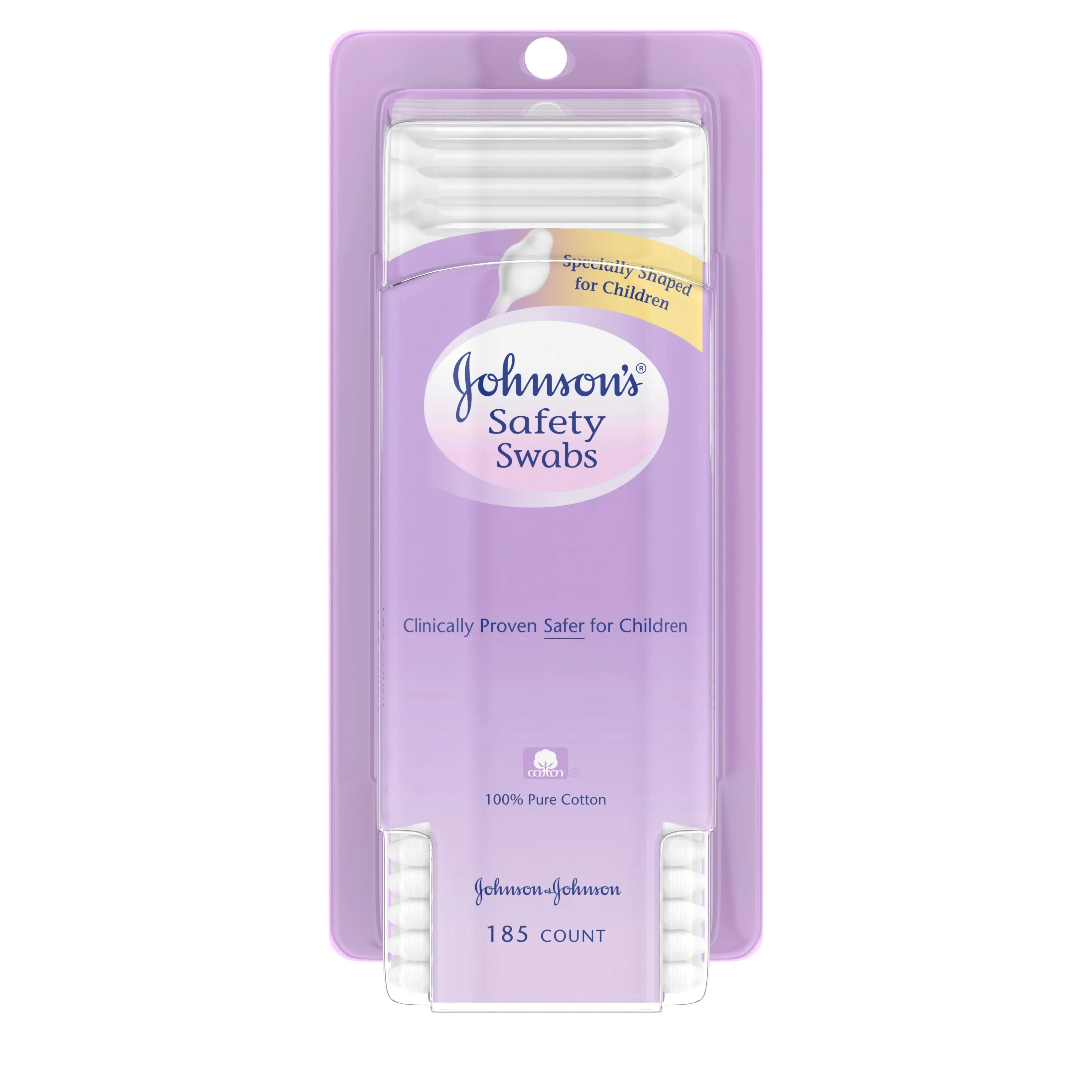 Johnson & Johnson Pure Cotton Swabs, Safety Swabs, 185/pack