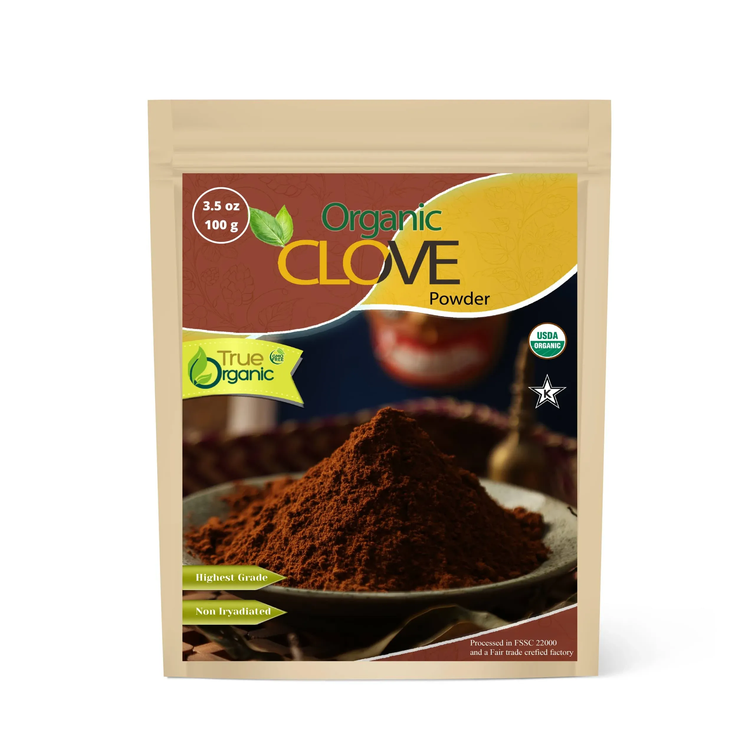 True Organic Ceylon Ground Cloves, 3.5 ounces, Ounce (Pack of 1) 