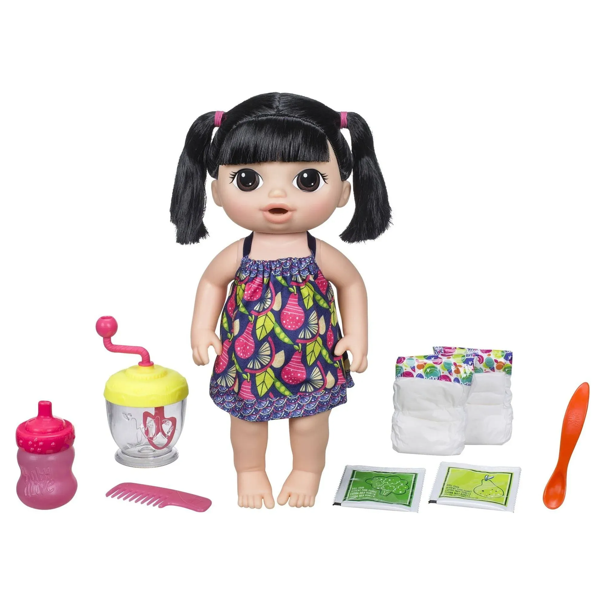 Baby Alive Sweet Spoonfuls  Baby Doll, Black Straight Hair, Poops &amp; Pees ASIAN