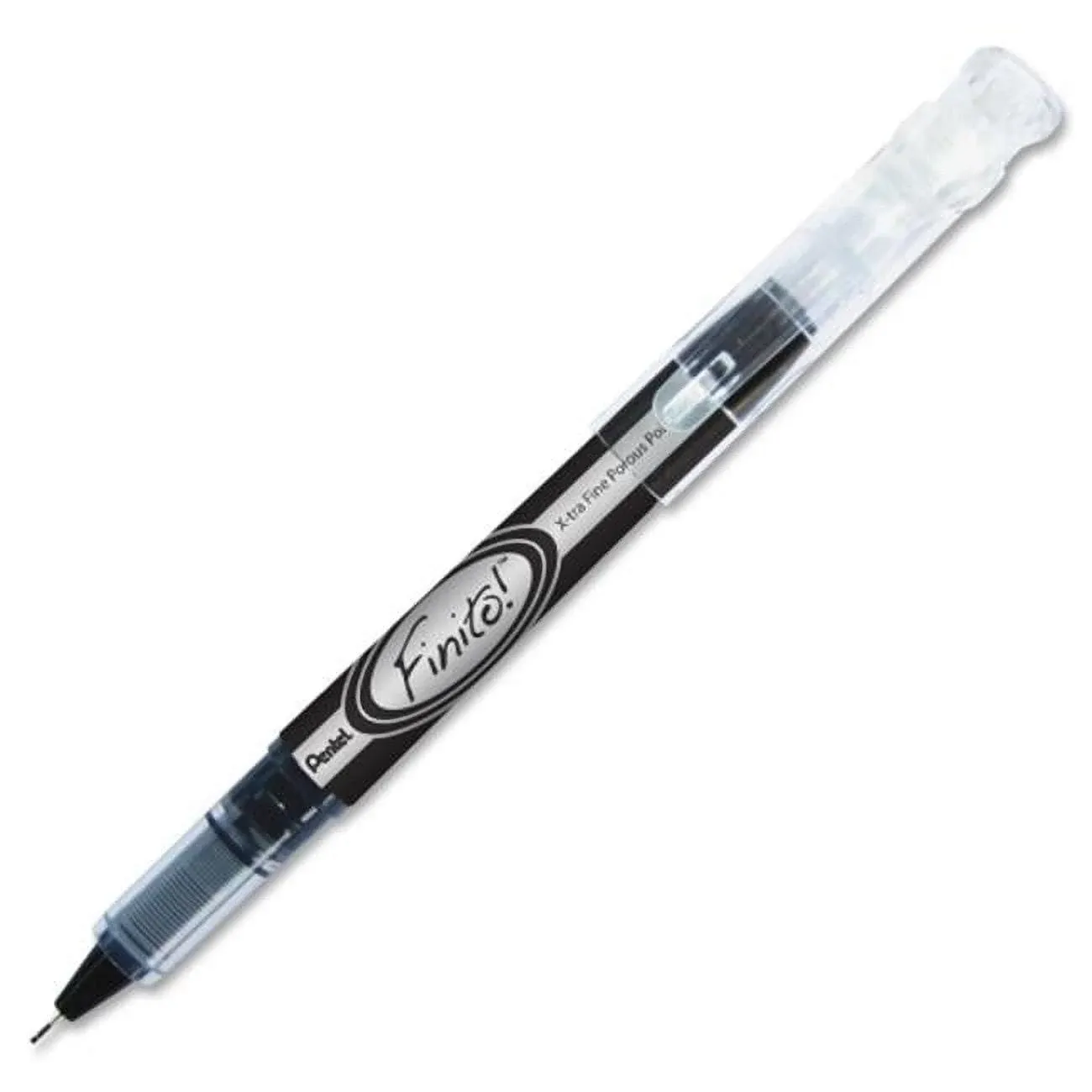 Finito Stick Porous Point Pen, Extra-Fine 0.4mm, Black/Silver, PK12