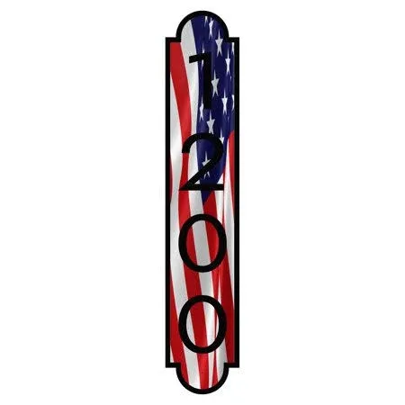 Curb N Sign Mailbox Numbers Plaques - Made of Aluminum Composite Material - Super Reflective Mailbox Numbers for Outside - Customized Mailbox Number Plaque - Pre-Drilled - Versatile Usage (American flag)