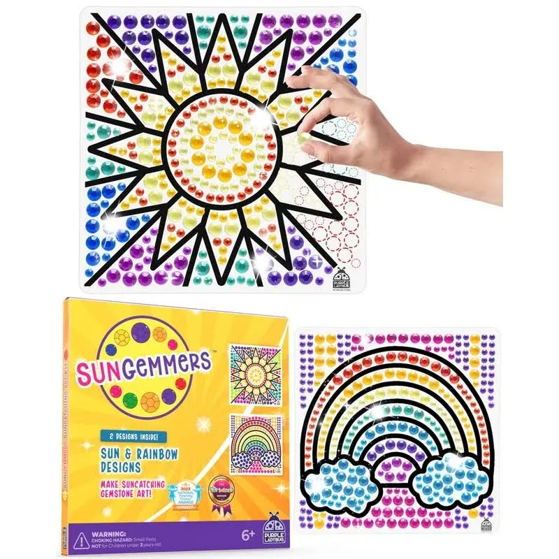 SUNGEMMERS Window Art Suncatcher Kits for Kids Crafts Ages 6-8 + - Great for 6 Year Old Girl, Birthday Gifts for 7 Year Old Girl - Fun Arts and Crafts for Kids Ages 6-8, Girls