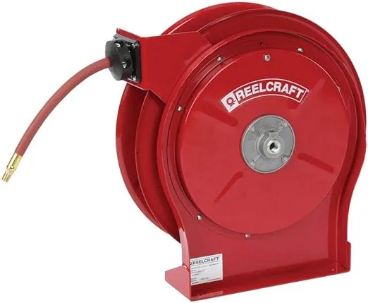 Reelcraft premium duty, spring retractable hose reel, 3/8 in. x 50 ft. 300 PSI with hose