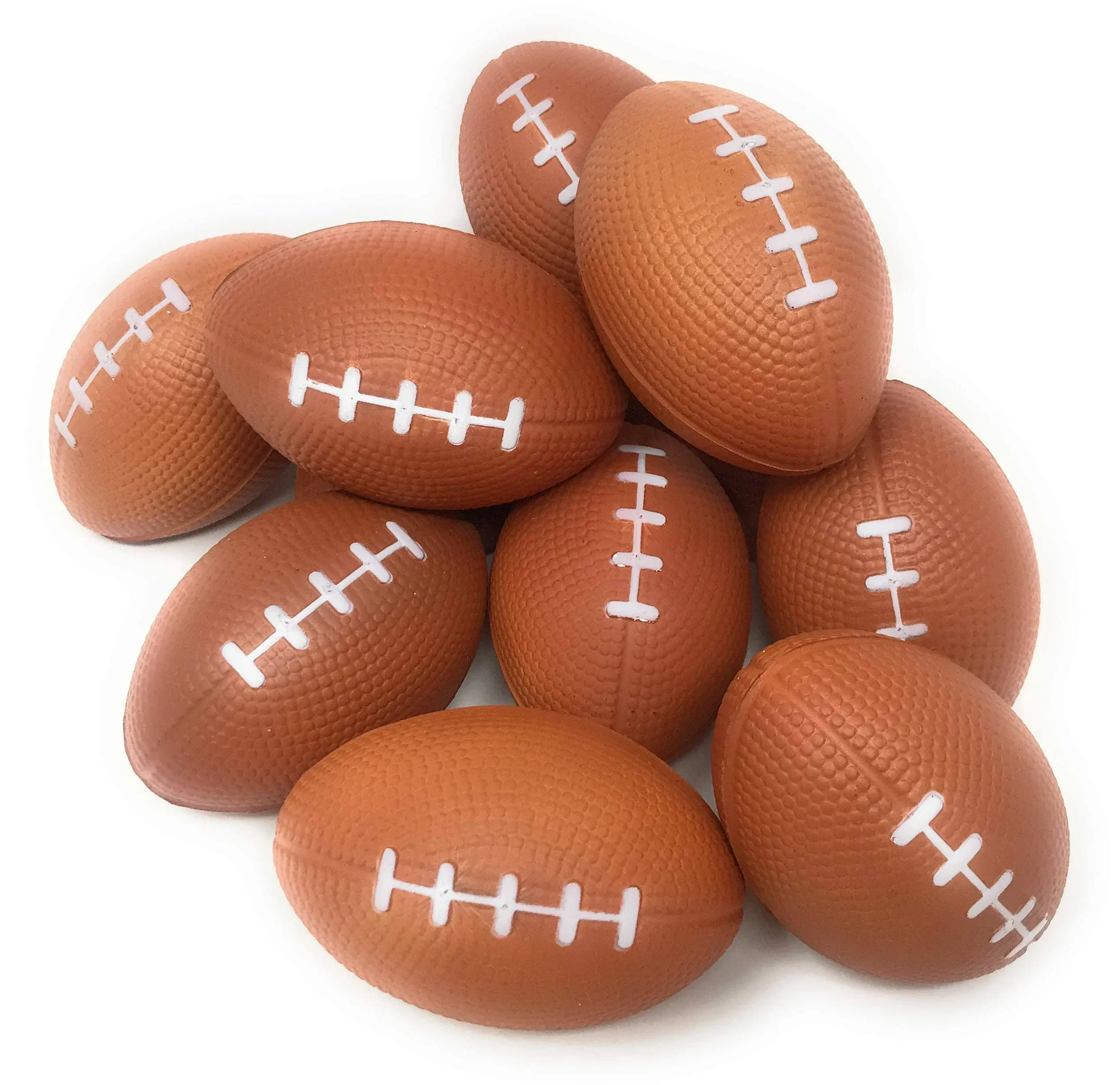 Funiverse Bulk 25 Pack 4" Foam Football Stress Ball - Perfect Tailgating Party ...