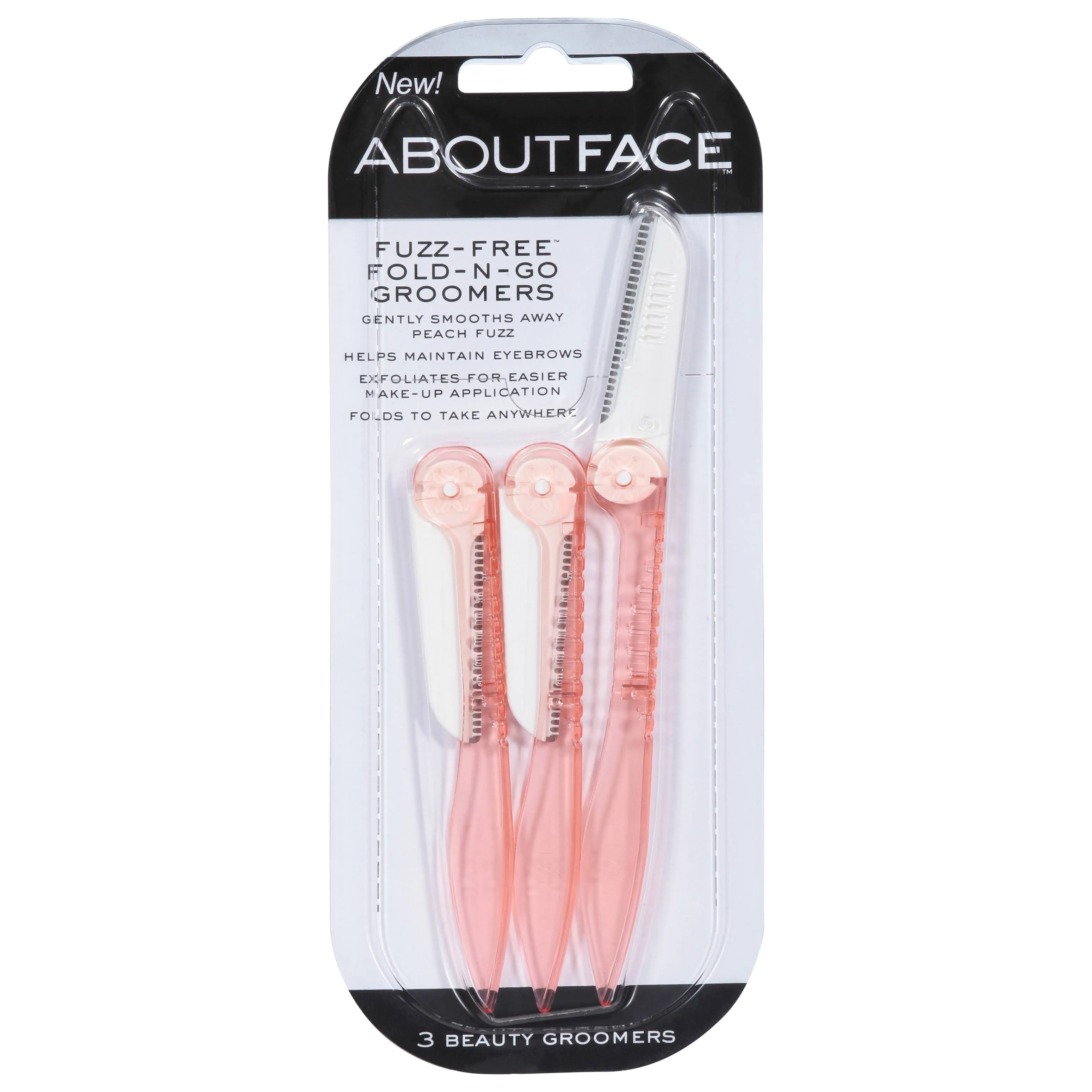 About Face Fuzz Free Compact Facial Razors 3 Pack