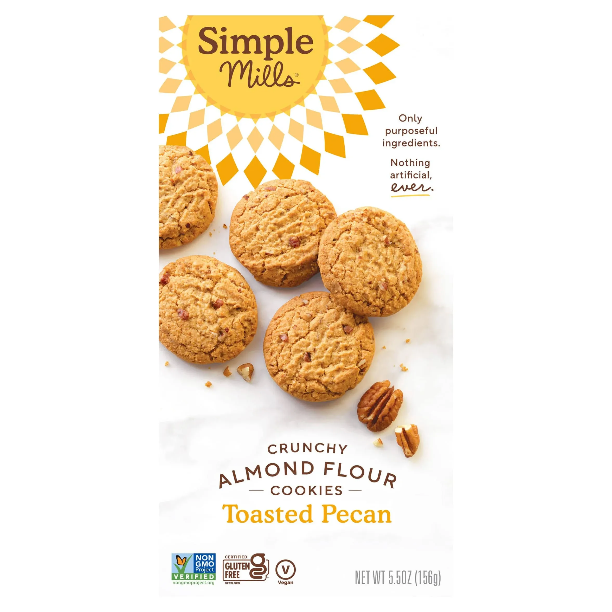 Simple Mills Cookies, Almond Flour, Crunchy, Toasted Pecan - 5.5 oz