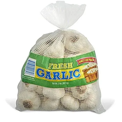 Whole Fresh Garlic Bulbs 4 lbs (2 Bags of 2 lbs) Product of USA