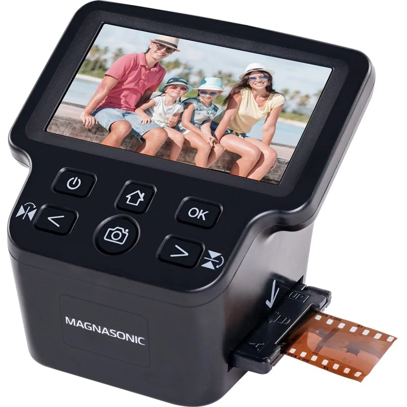 Magnasonic All-in-One 24MP Film Scanner with Large 5" Display & HDMI, Converts 35mm/126/110/Super 8 Film & 135/126/110 Slides into Digital Photos, Built-in Memory (FS71)