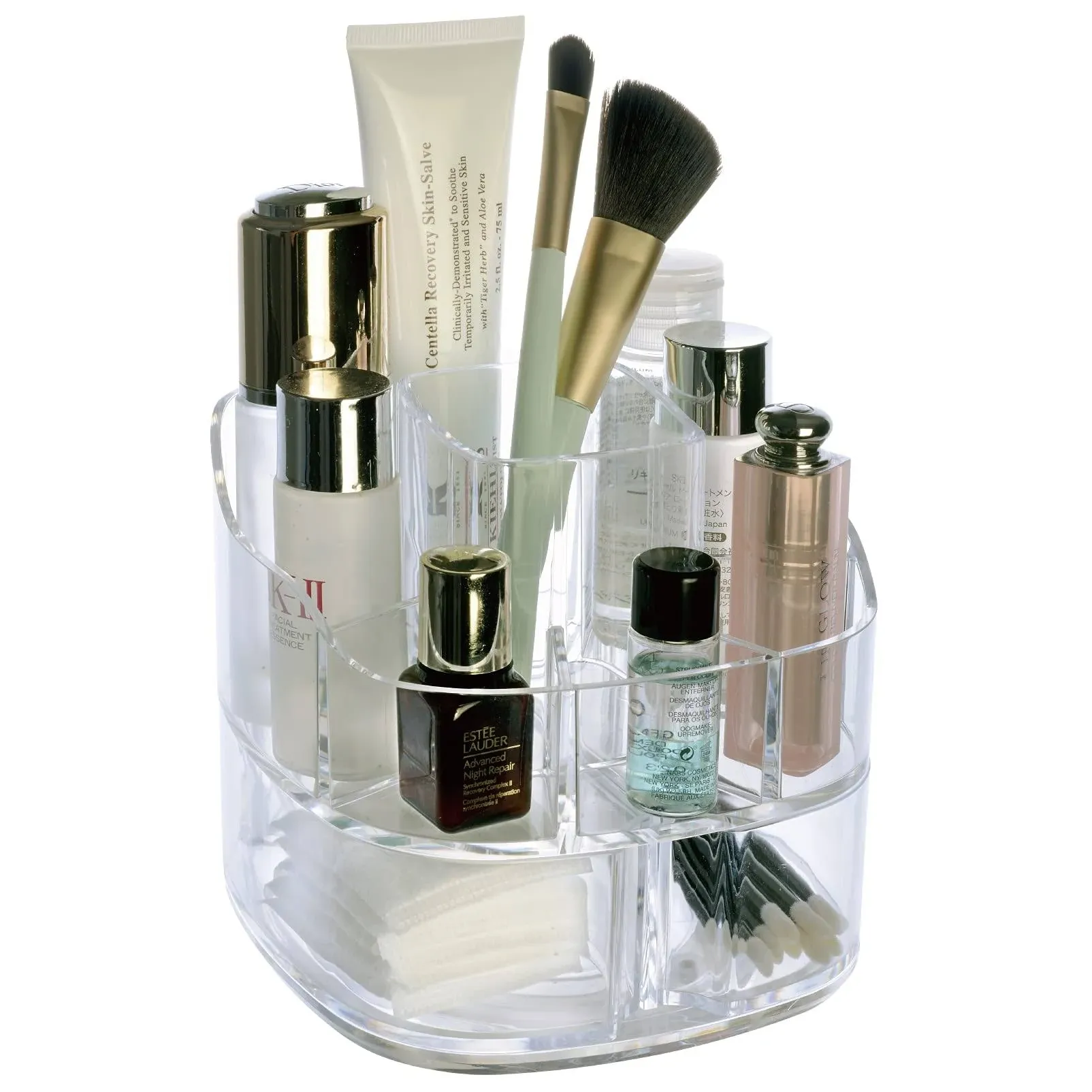 Homhope 360 Rotating Makeup Organizer, Acrylic Cosmetic Storage Display Case ...