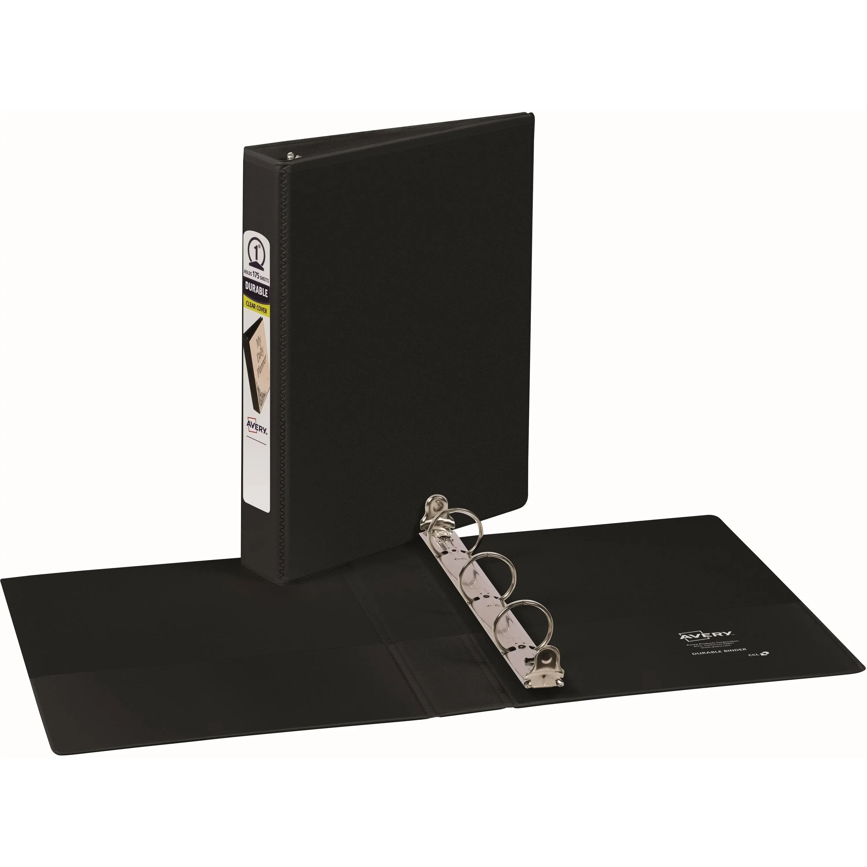 Avery 17167 Black Mini Durable View Binder with 1" Round Rings