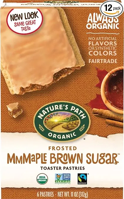 Nature’s Path Organic Frosted Mmmaple Brown Sugar Toaster Pastries, 11 Ounce (Pack of 12), Non-GMO