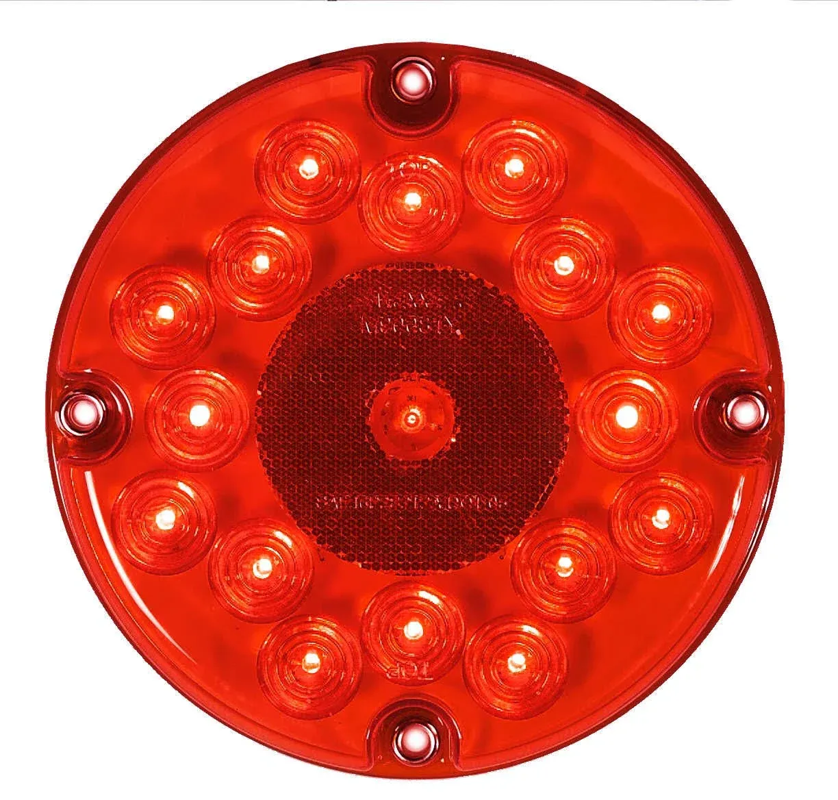 Maxxima M90061R 17 LED Red 7" Round Stop/Tail/Turn Bus Light