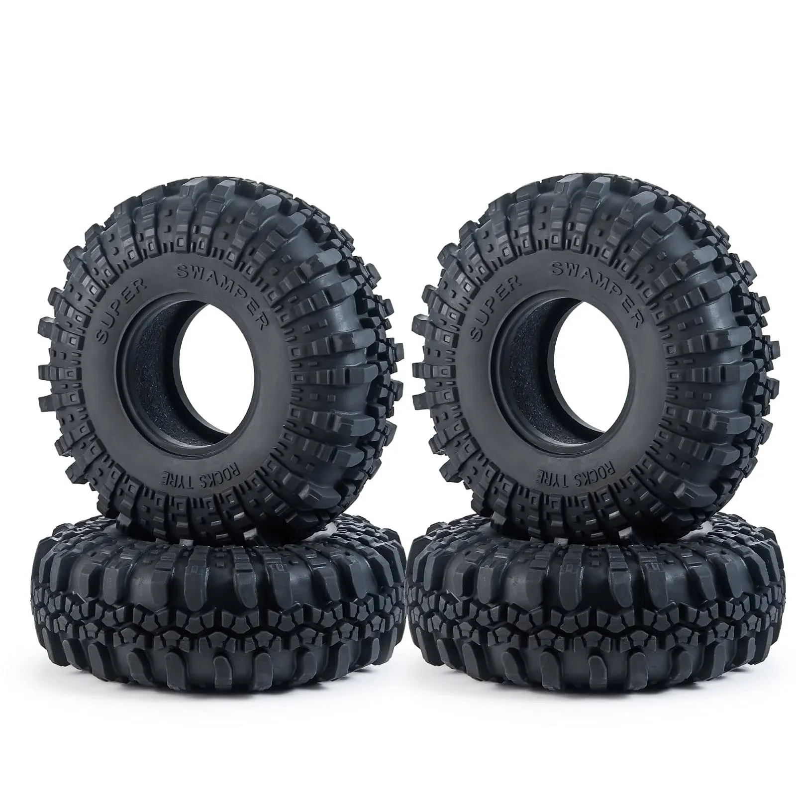 RC-Hub 4pcs 2.2'' Rubber Tires Beadlock Wheel Tires OD with Foam 137mm for 1/10 ...