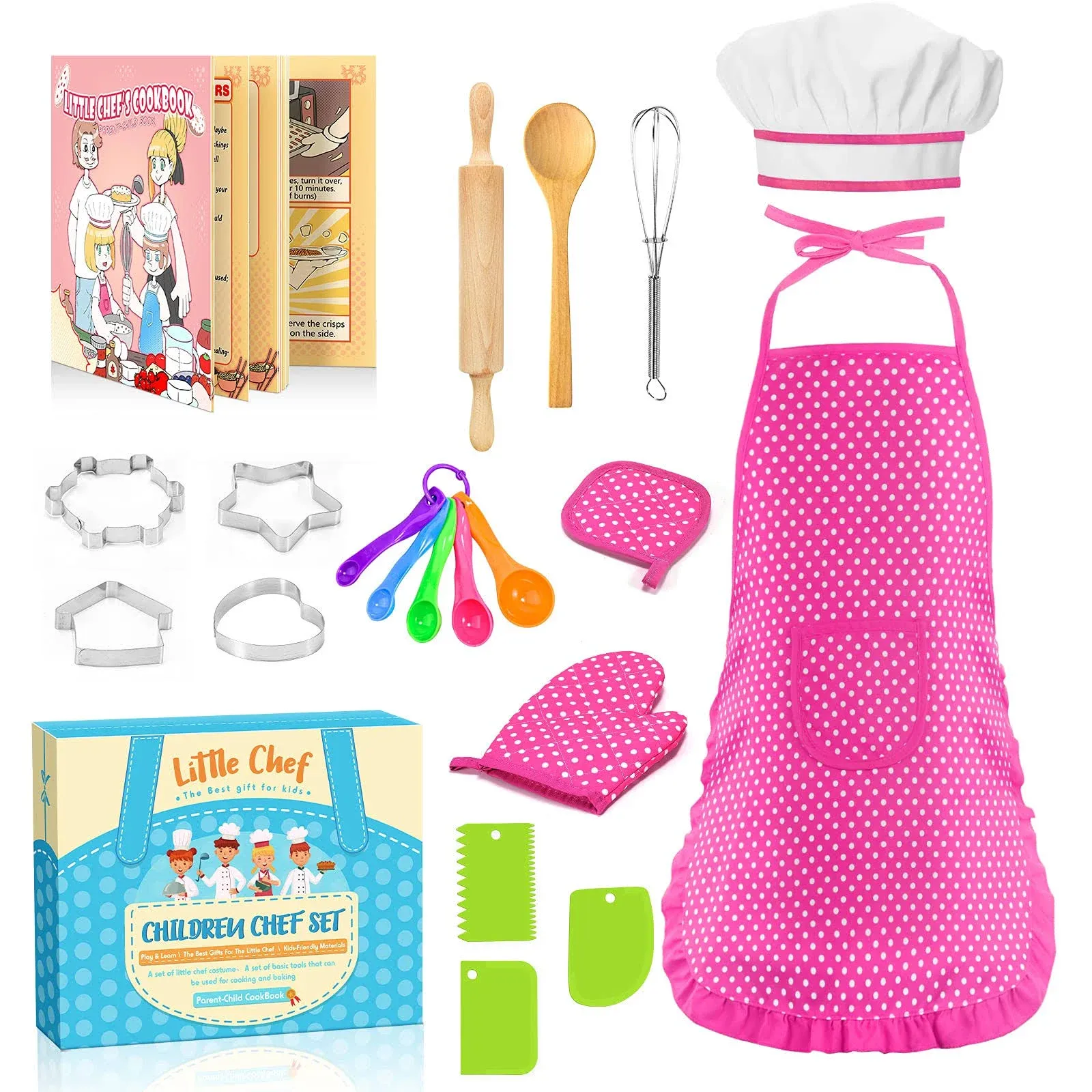 Gifts For 35 Year Old Girls Boys Kids Apron For Girls 20pcs Kids Cooking Set Tod