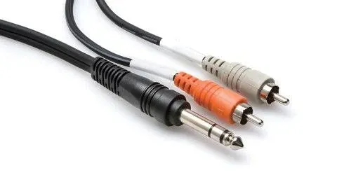 Hosa TRS-202 Insert Cable, 1/4 in TRS to Dual RCA (2m ; 6.56 ft)