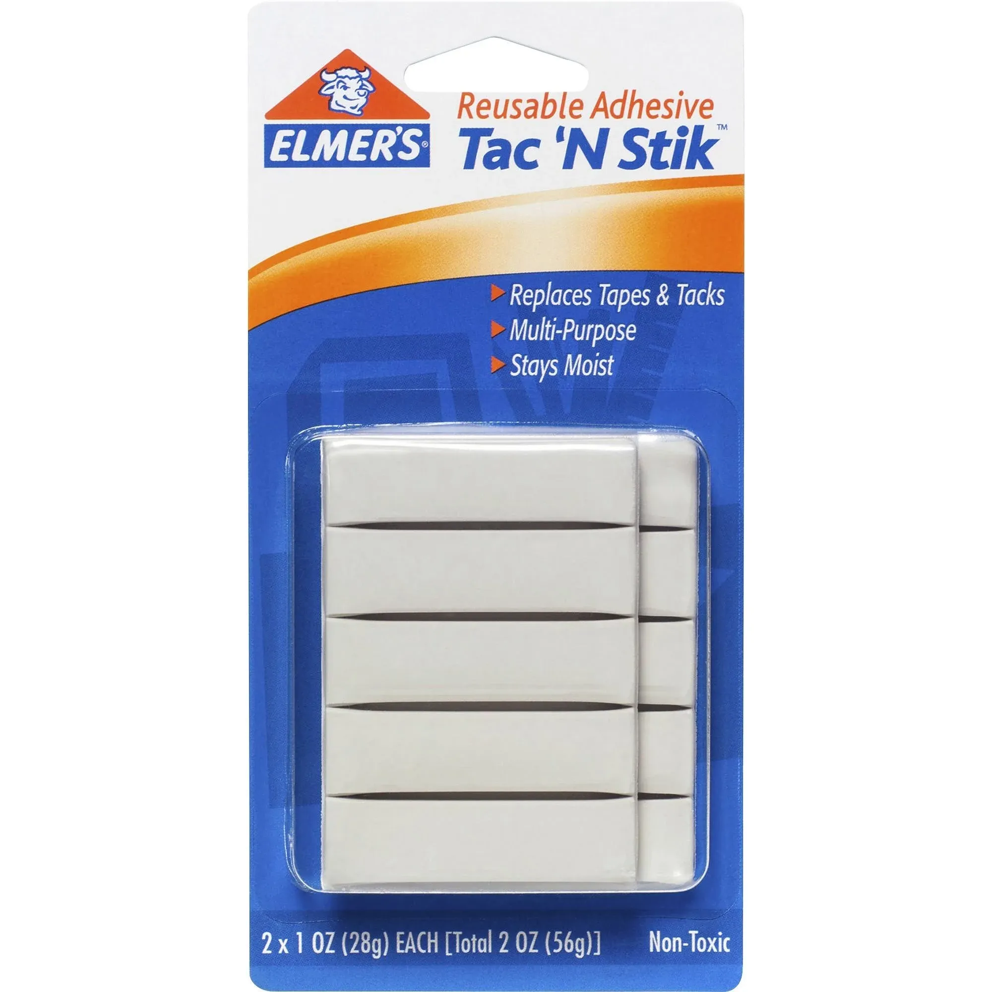 Elmers Tac N Stik Reusable Adhesive, Nontoxic - 2 oz pack