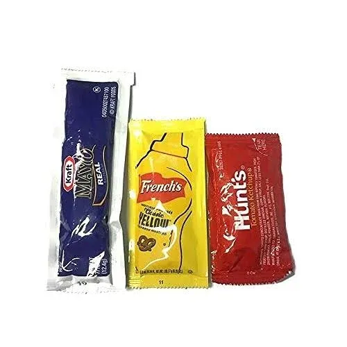 Mayo Ketchup & Mustard On-The-Go Condiment Combo - 25 Packets of Each