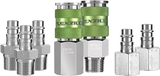 Flexzilla Pro High Flow Coupler & Plug Kit 3/8" NPT (7-Piece)