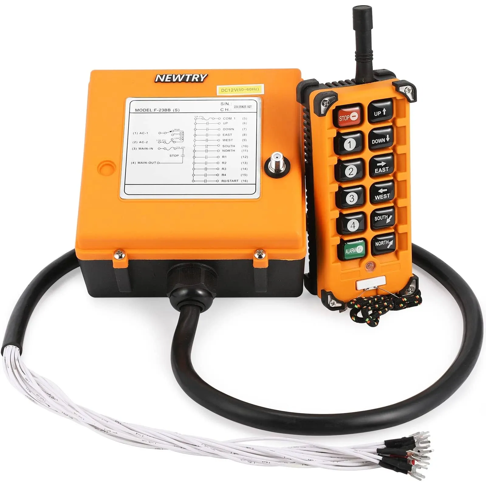 Wireless Crane Remote Control 12 Buttons 12v Industrial Channel Hoist Controller