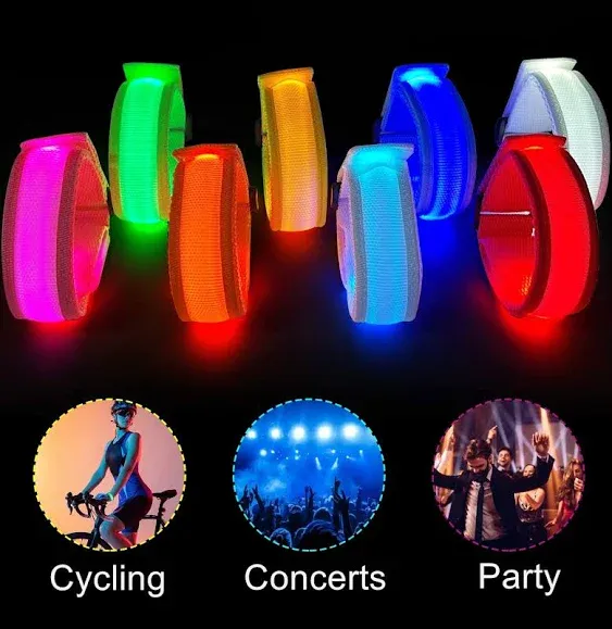 8pcs LED Light Up Bracelets Glow Flashing Wristbands Glow in The Dark Party Supplies for Wedding, Raves, Concert, Camping,Sporting Events, Party