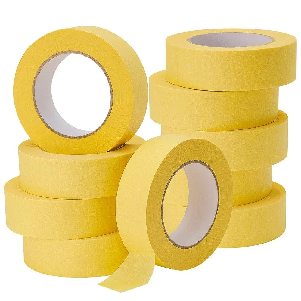 10-Pack Automotive Refinish Masking Tape Yellow 36Mm X 55M, Cars Vehicles Auto B