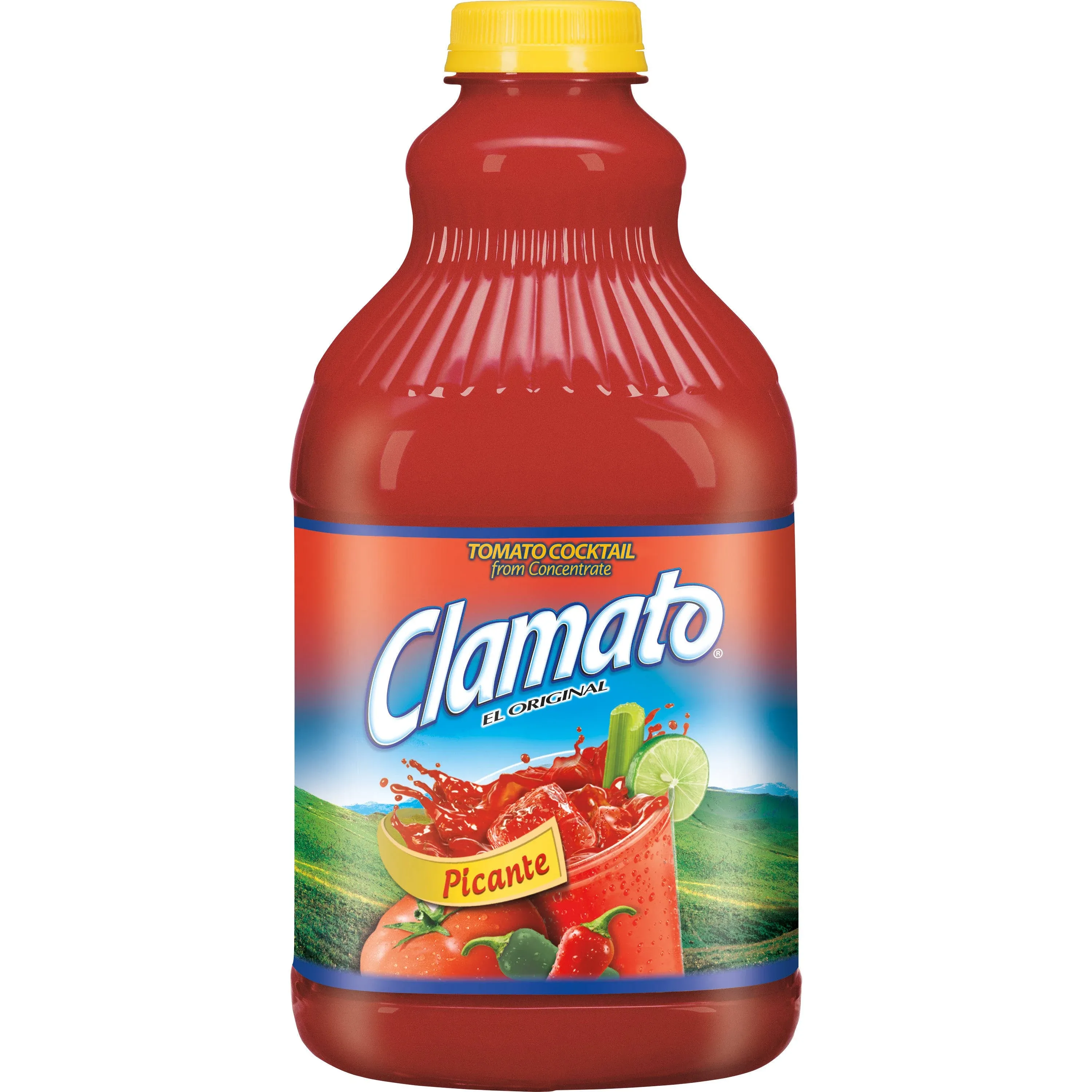 Clamato Picante Tomato Cocktail, 64 fl oz bottle (Pack of 8), Authentic Spicy Flavored Tomato Juice, Perfect Mixer for Micheladas and Bloody Mary Drinks and other Cocktail Spirits