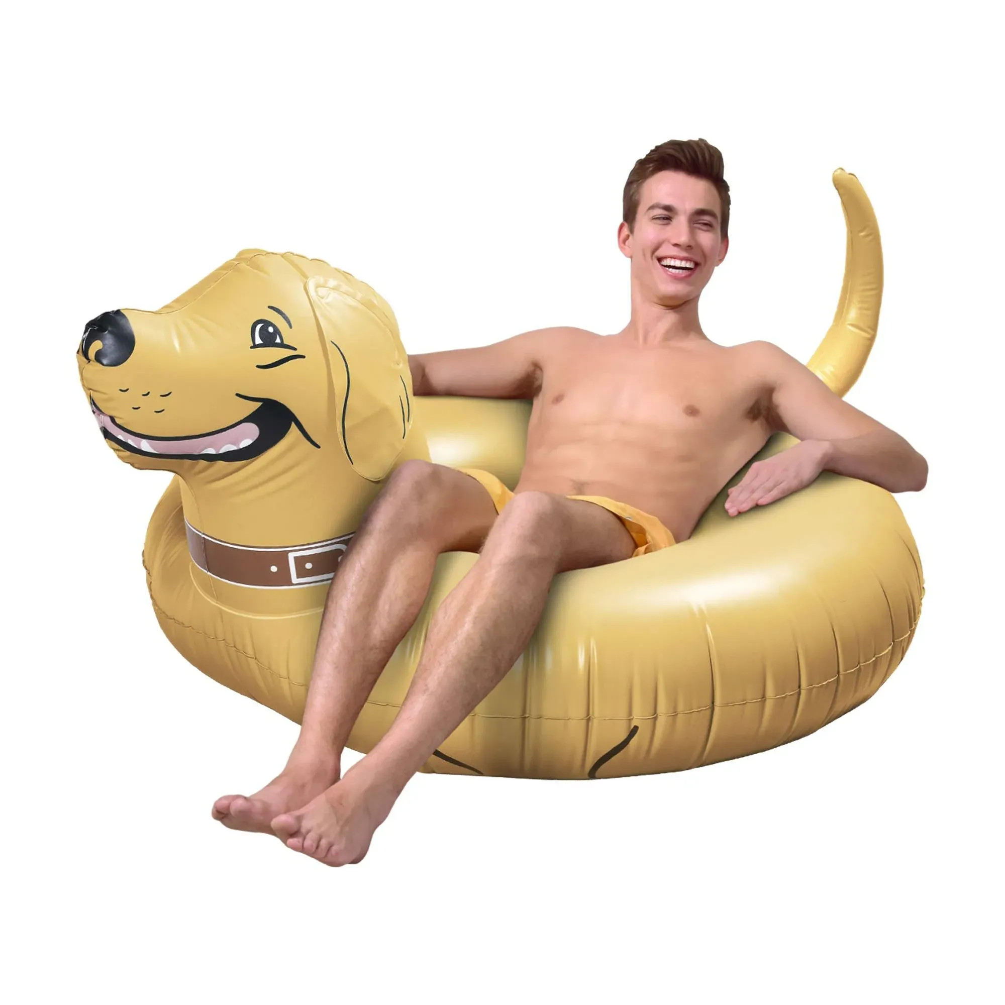 Inflatable GoFloats Buddy the Dog Tube Raft, Summer, Pool Toys, 1 Piece