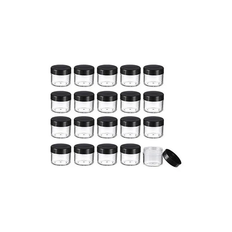 Hicarer 20 Pieces Round Pot Jars Plastic Cosmetic Containers Set with Lid for ...