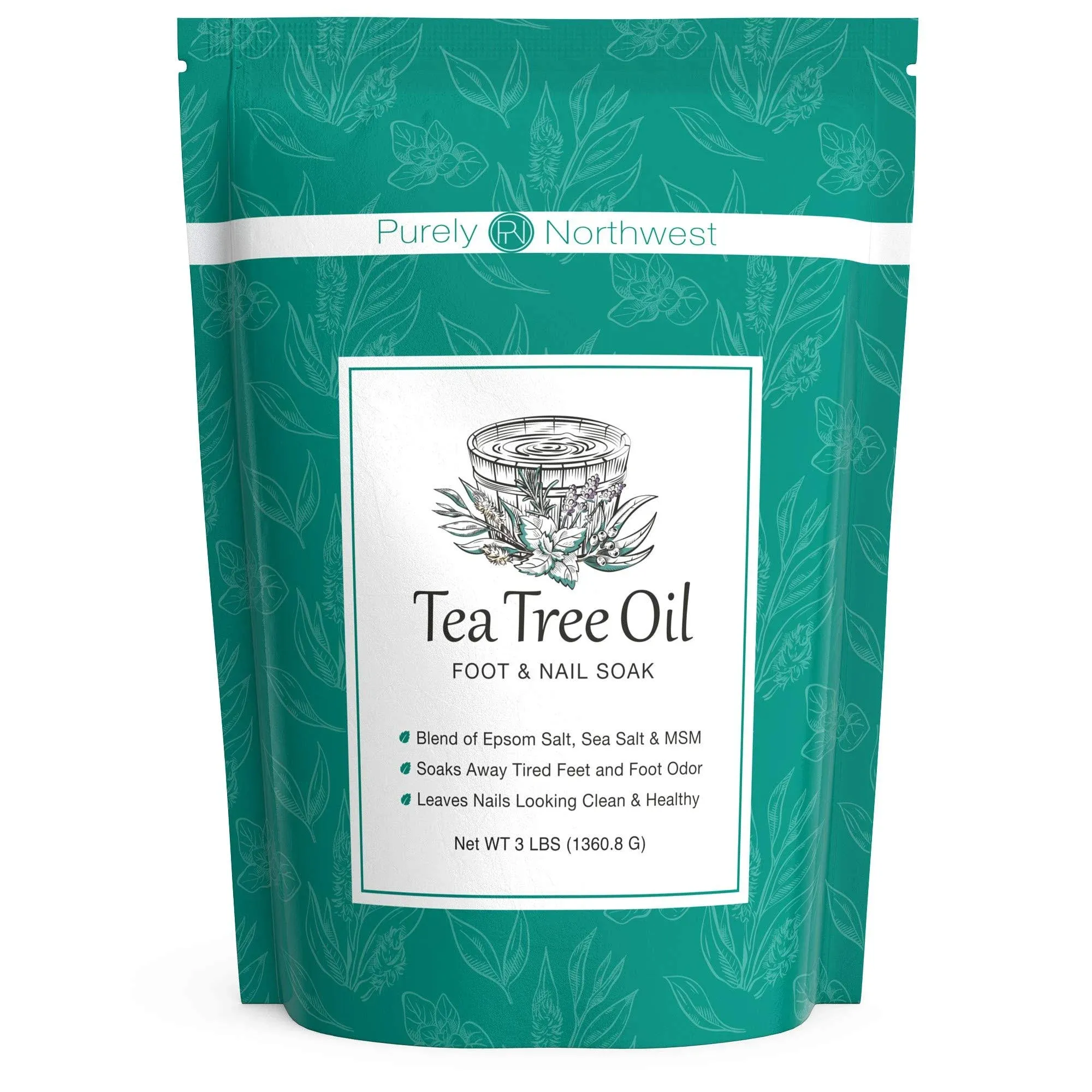 3 Pounds-Tea Tree, Peppermint, Foot Soak | MSM with Epsom Salt Soothes Burning &amp;