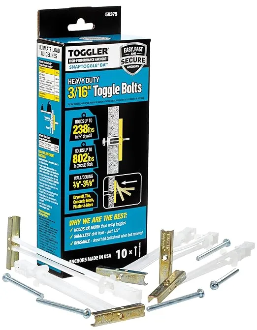 Toggler SnapToggle BA 10 3/16&#034; Heavy Duty Strap Toggle Anchor with Screws 50375