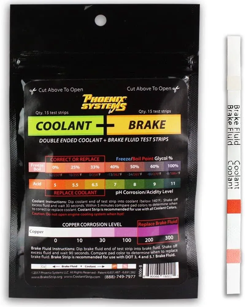 Phoenix Systems 8006-B Double-Ended Coolant + Brake Fluid (15 Foil Wrapped Test ...