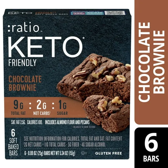 Ratio Soft Baked Bars Chocolate Brownie 6 Pack