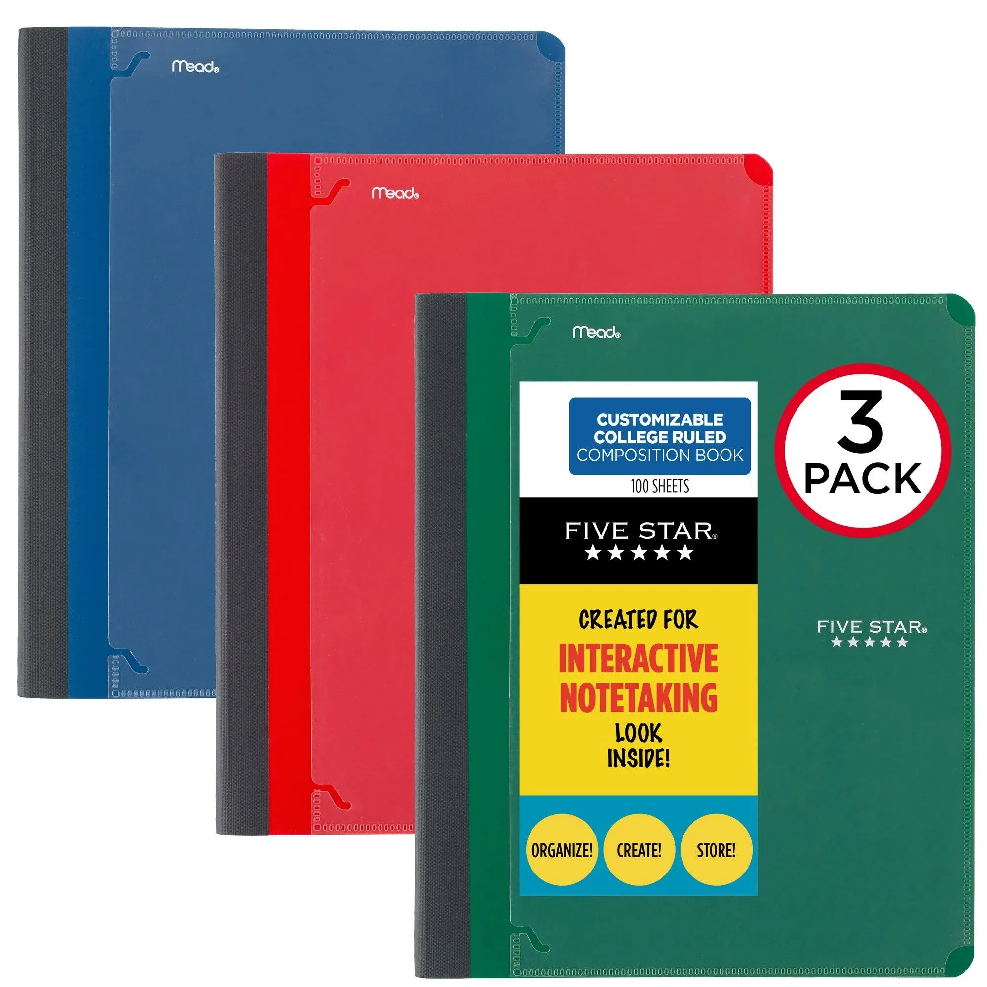 Five Star Customizable Interactive Composition Book 1 Subject College Ruled 3