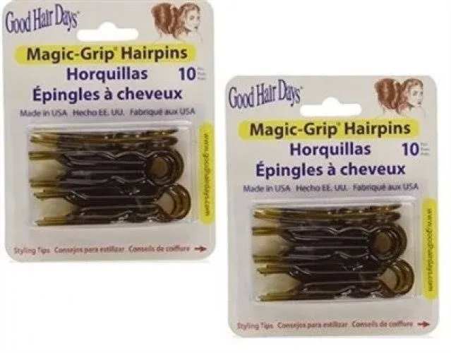 Good Hair Days Magic Grip Hair Pins 2 Packs of 10 by (20 Pins)