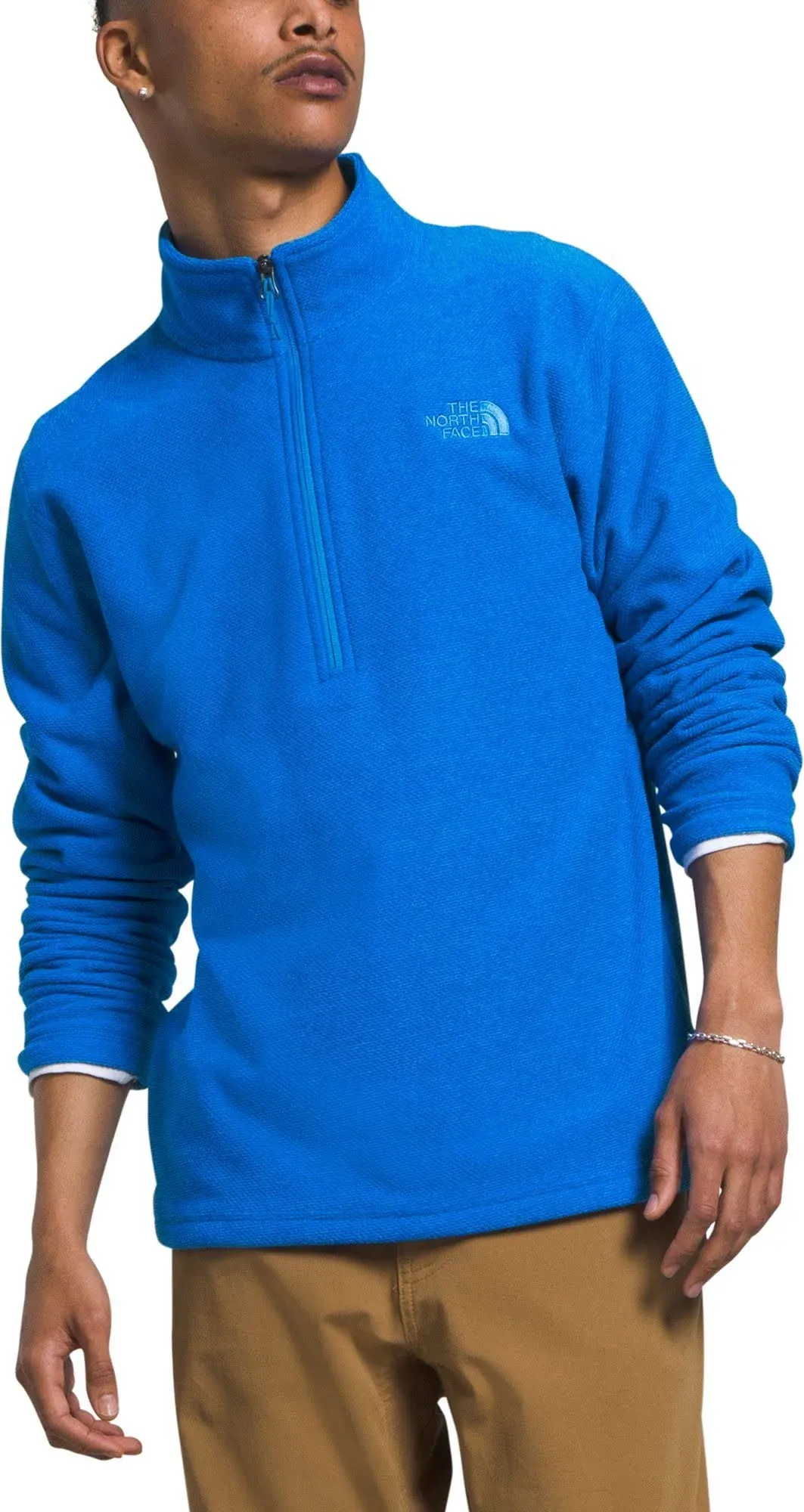 The North Face Men's Textured Cap Rock Fleece 1/4 Zip Pullover, XXL, Optic Blue