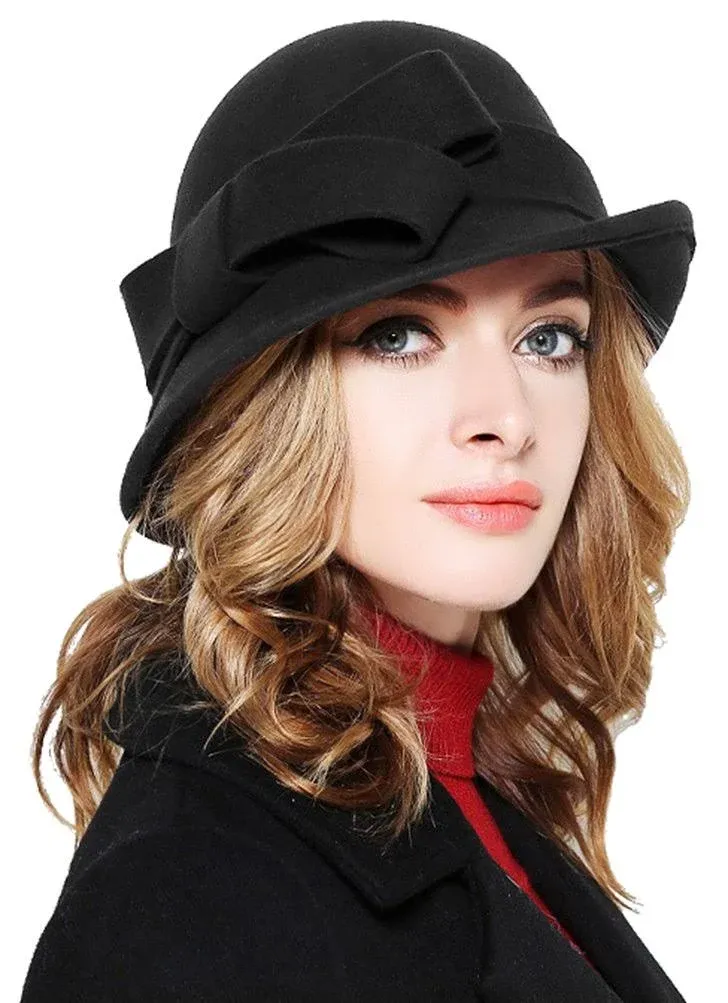 Women party formal headwear lady winter fashion asymmetric bowknot