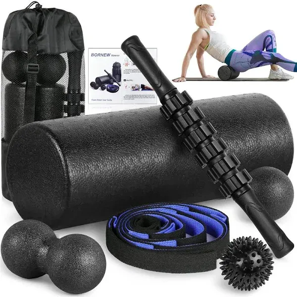 Foam Roller Set - High Density Back Roller, Muscle Roller Stick,2 Foot Fasciitis ...