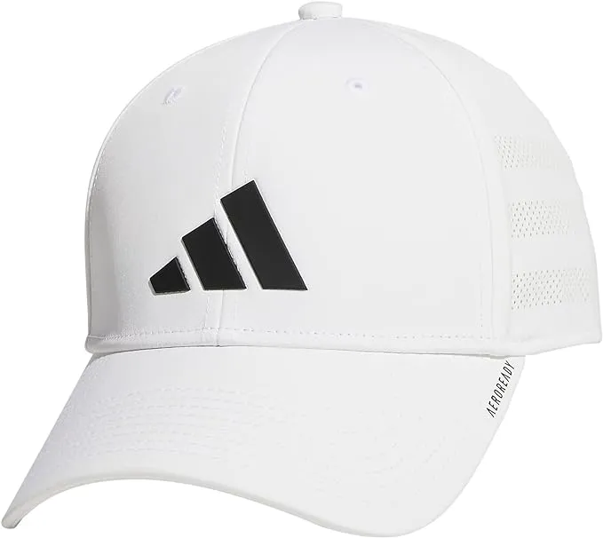 adidas Men&#039;s Gameday Structured Stretch Fit Hat 4.0, White/Black, Large-X-Large