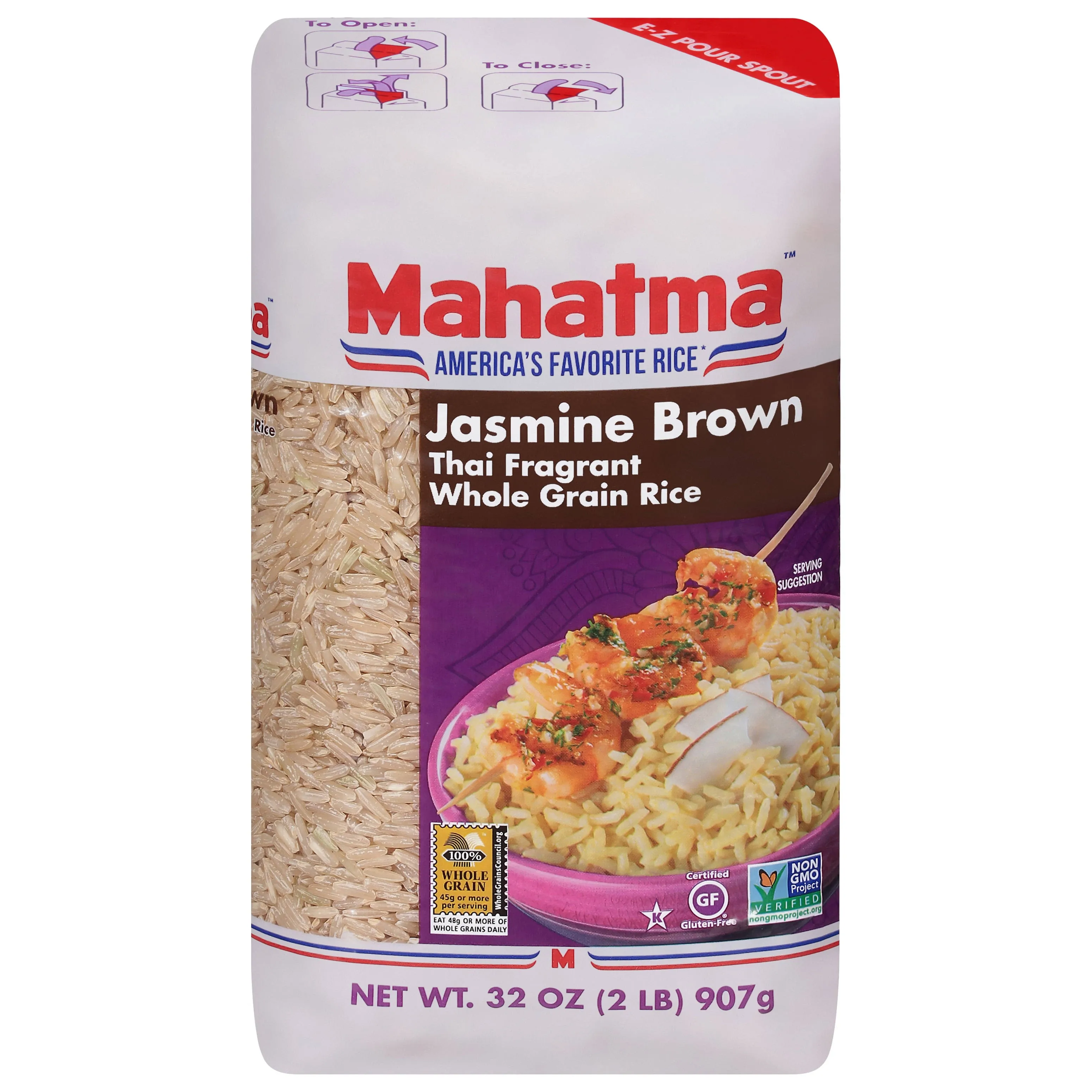 Mahatma Jasmine Rice, Brown - 32 oz