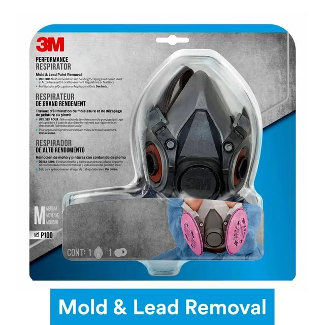 3M Mold and Lead Paint Removal Respirator, Medium - 6297PA1-A