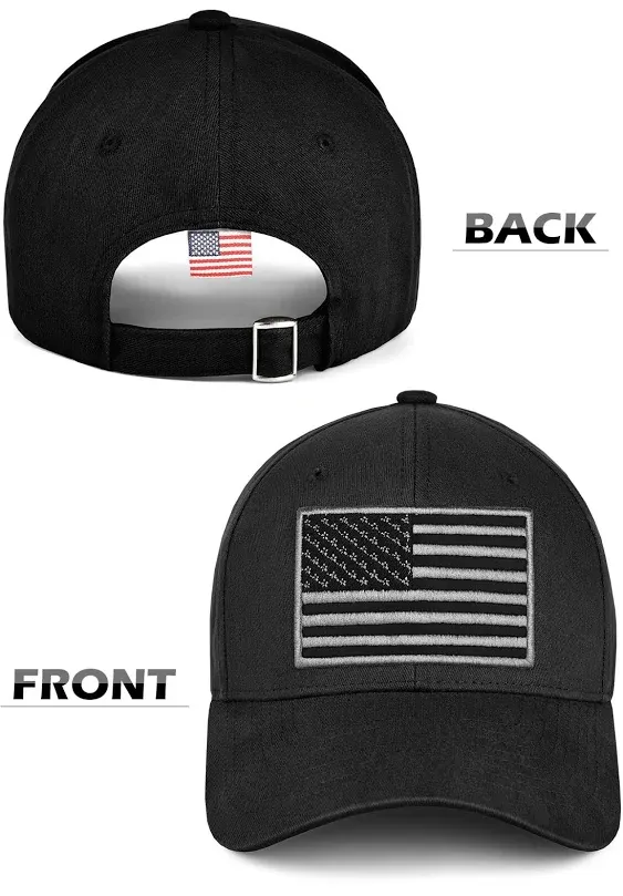 LCZTN 2 Pack American Flag Baseball Cap for Men Women,Low Profile USA Plain Dad Hat