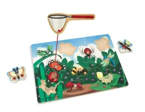 Melissa &amp; Doug Magnetic Wooden Bug-Catching Puzzle Game (10 pcs)