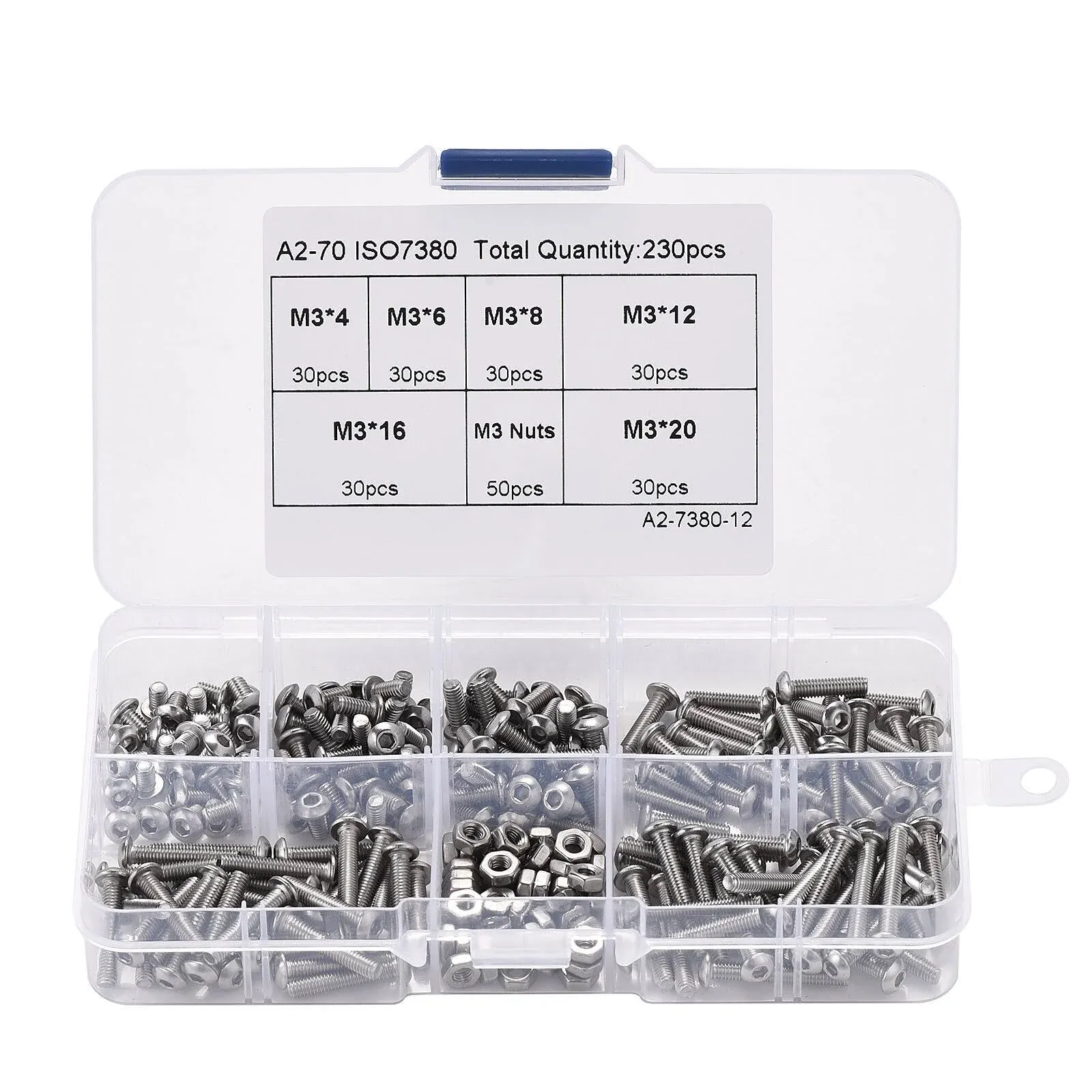 Hex Socket Head Cap Screw Metric Threaded Allen Hexagon Drive Machine 420 Pcs