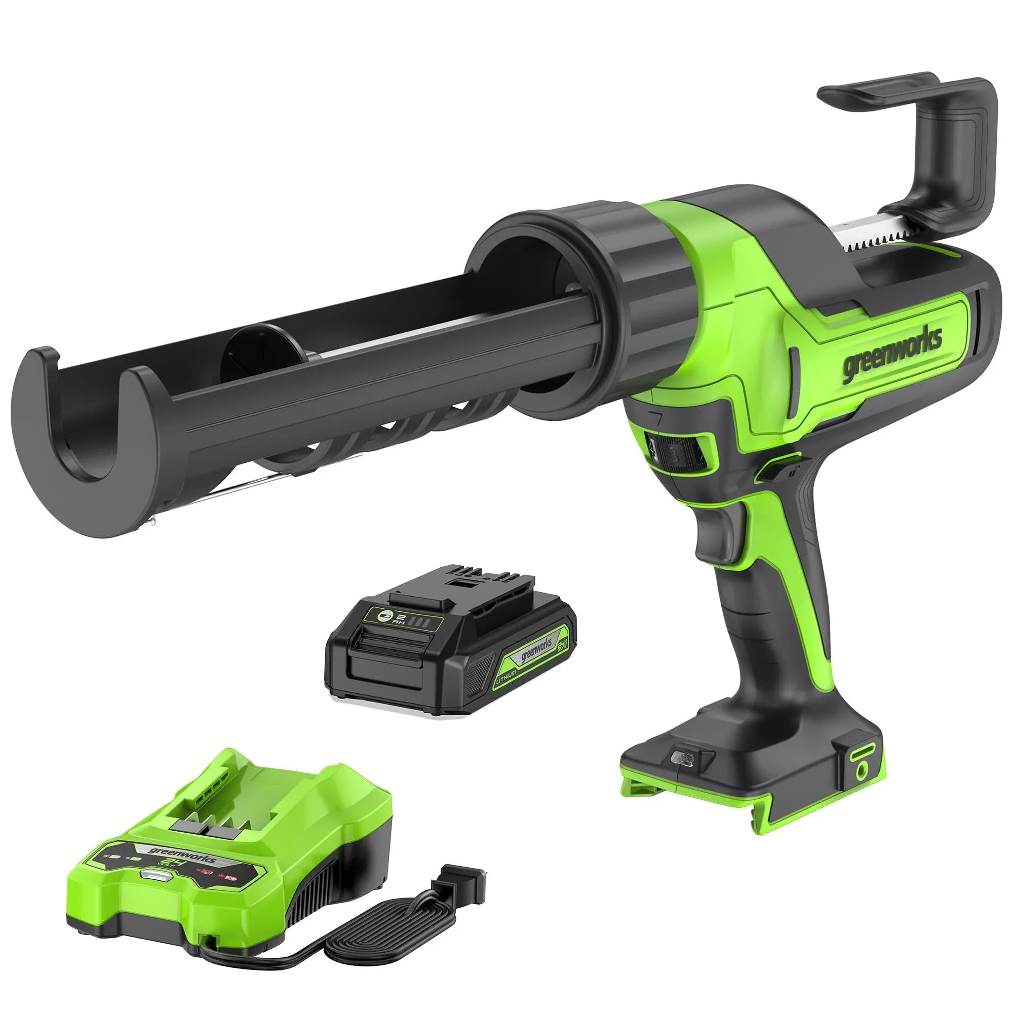 24V Cordless Caulk Gun 6-speed Anti-dripping w/ 2ah Usb Battery and 2a Charger