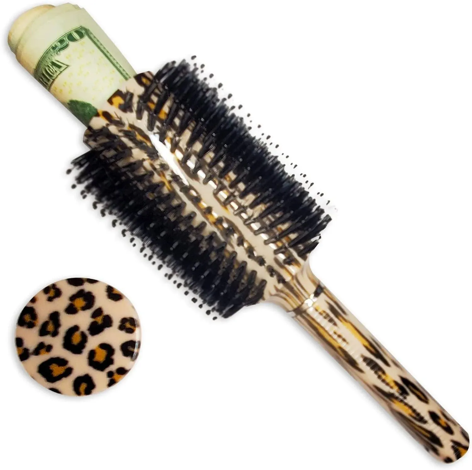 Leopard Print Brush Safe - Real Brush with a hidden compartment diversion safes